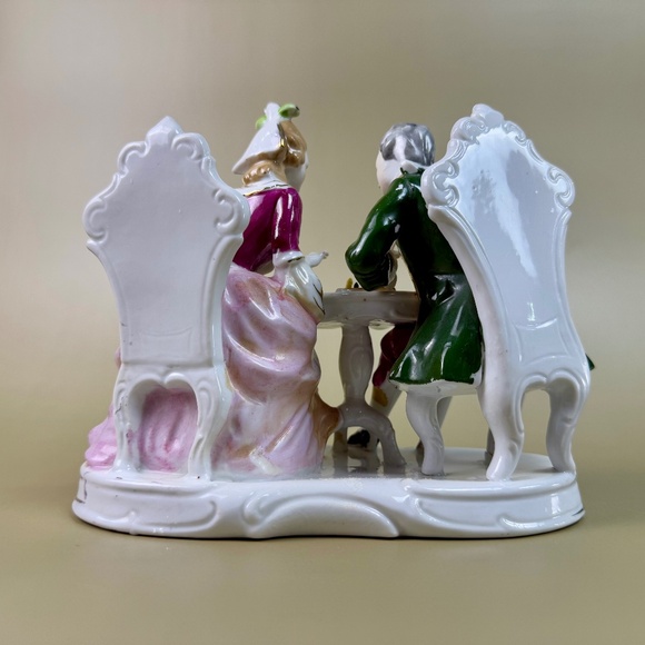Vintage Dresden-Style Porcelain Figurine | Rococo Couple | Hand Painted - Picture 6 of 16